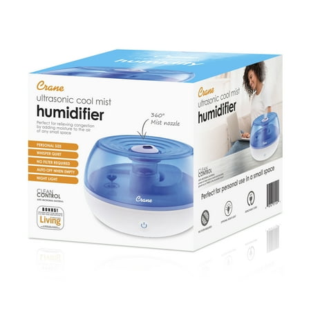 CRANE - 0.2 Gal. Personal Ultrasonic Cool Mist Humidifier - Blue/White