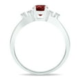 thumbnail image 3 of SZUL Women's Garnet and Diamond Sparkle Ring in 10K White Gold, 3 of 5