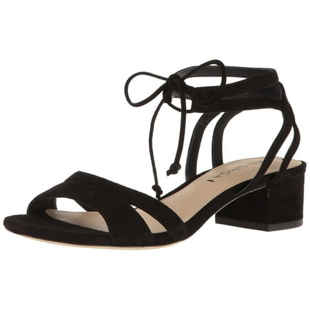 Via Spiga Black Suede - Via Spiga Womens V-Taryn Suede Open Toe Casual Strappy, Black Suede, Size 6.0