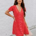 YWDJ Womens Dresses Casual Midi Length Fashion Summer Casual V-Neck Dot ...