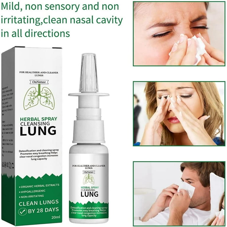 4Pcs Onnature Organic Herbal Lung Cleanse & Repair Nasal Spray Pro,Herbal  Spray Cleansing Lung,Herbal Lung Cleansing Spray 20ml 