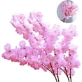 thumbnail image 1 of Flores de Cerezo Artificiales, Decoracion Flores, Flores de Tela, Ramas Ajustables, Arco de Boda, Decoración del Hogar (Rosa), 1 of 4