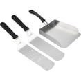 thumbnail image 1 of WQLPP-Spatule en Acier Inoxydable pour Gril Extérieur, 3 Pcs Accessoires de Gril Plat, Comprend Grande Cuillère à Gril, Spatule Perforée, Spatule à Burger Smash, 1 of 4