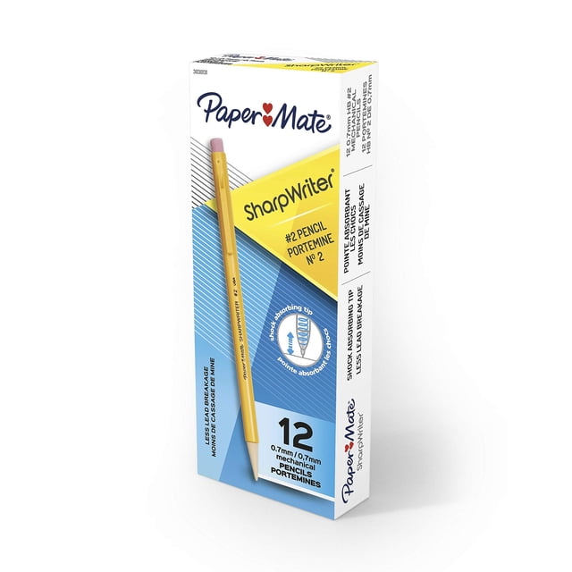 Lápices mecánicos Paper Mate SharpWriter 0,7 mm HB #2 Yellow 12