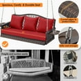 thumbnail image 5 of zzw Heavy Duty 900 lb Capacity Porch Swing, 3-Seat Outdoor Hanging Chair Bench with Cushions, Cup Holder and 8.9 ft Chains, 5 of 7
