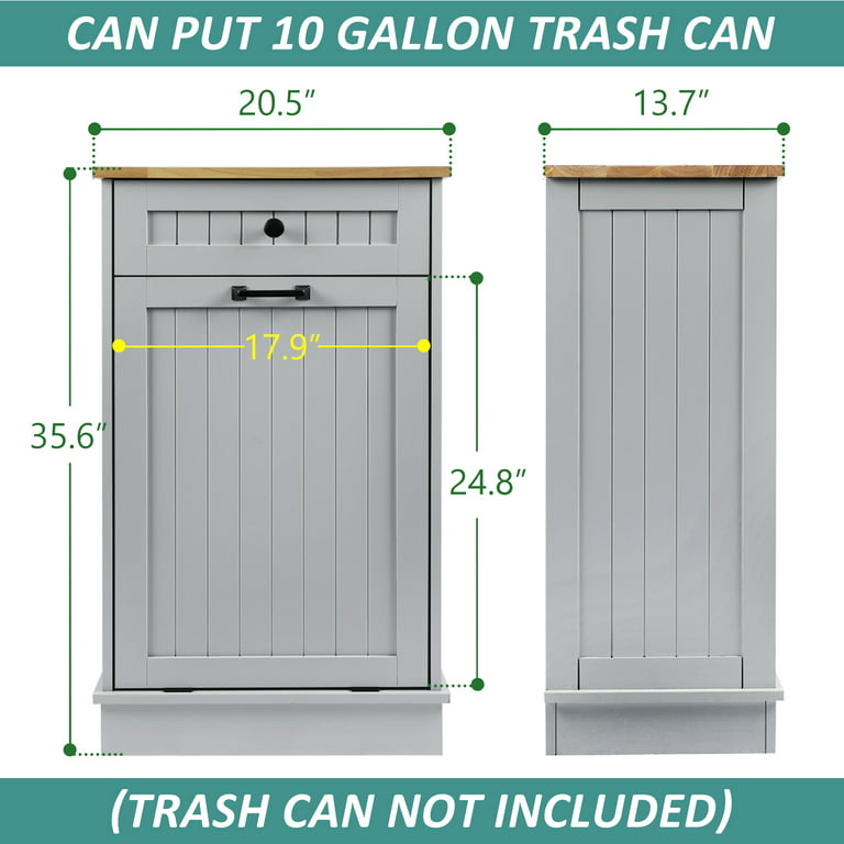 LOUVIXA Tilt Out Trash Bin Cabinet Dog Proof Trash Can Holder Kitchen  Island with Garbage Bin or Tilt Out Laundry Hamper (White)