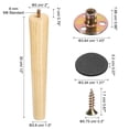 thumbnail image 2 of Paquete de 4 patas de muebles, patas de madera redondas de 12 pulgadas para sofá, pies de silla de reemplazo, 2 of 6