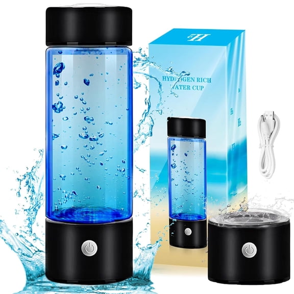 Hydrogen Water Bottle,1200Pbb  Hydrogen Water Ionizer Machine Generator,High Rich H2 Hydrogen Water Bottle Generator (Sliver)