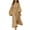 Khaki #21, variant on Women V-Neck Empire Waist Maxi Dress, Puff Lantern Long Sleeve Solid Color Flowy Boho Loose Cotton-Linen Blend Vacation Casual Long Dress L
