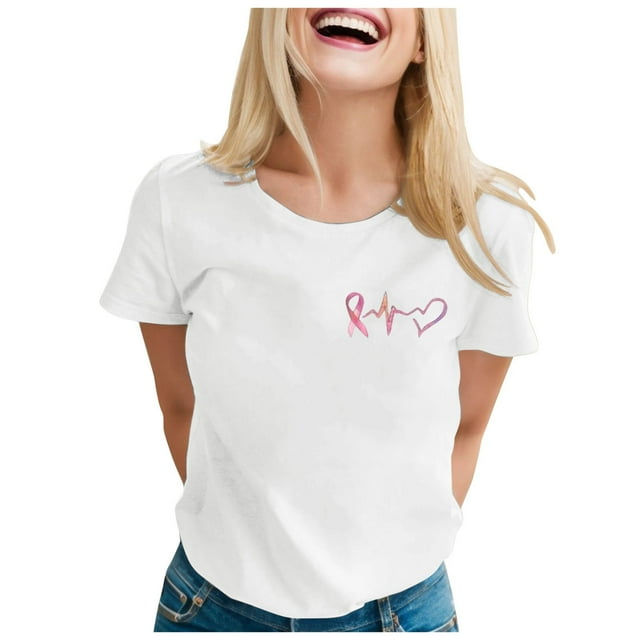 Hauts pour Femmes T-Shirts Décontractés Col Rond Imprimé Graphique Manches Courtes Coupe Ample Été Hauts Adolescents