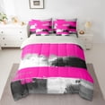 thumbnail image 2 of Manfei Female Men Minimalist Oil Painting Twin Bedding Sets 7-Piece,Grey Pink Bedding Comforter Set Microfiber,Vintage Aesthetic Breathable Sheet Sets,Lightweight Room Decor,Reversible, 2 of 8