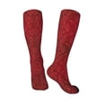 thumbnail image 5 of Lsque Vintage Burgundy Printed Crew Socks Men's Women's LightWeight Thin Casual Calf Socks ,Knee High Socks,Cotton Socks, 5 of 9
