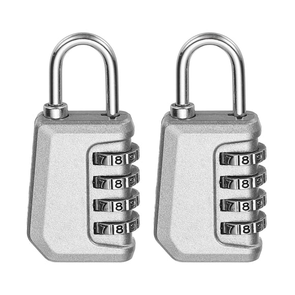 Uxcell Cadenas à Combinaison, Cadenas à 4 Chiffres Combinaison Extérieur Étanche Cadenas de Casier pour Gym Bagages Maison Sports Fermoir de Rangement Argent