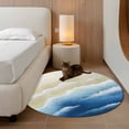 thumbnail image 2 of Round Rug 3.3Ft Washable Non-Slip, Navy Blue Ombre Beach Circle Area Rugs for Living Room Bedroom, Summer Ocean Coastal Gradient Waves Indoor Floor Mats Carpet Runner for Home Decor Aesthetic, 2 of 8