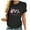 Black, variant on WREESH Womens Fashion T-Shirts Spring Summer Casual Round Neck Printed Short Sleeved T-Shirt Top Pullover Black