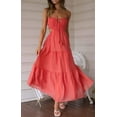 thumbnail image 2 of Women Swing Tiered Maxi Dress Sleeveless Spaghetti Strap Cut Out Bodycon Long Dresses Backless Flowy Party Beach Dress, 2 of 7