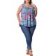 thumbnail image 2 of Agnes Orinda Blusas Boho de Talla Grande para Mujeres, Sin Mangas, Cuello Redondo, Dobladillo Curvado, Casual, Playera Fluida 1X Azul, 2 of 6
