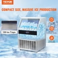 thumbnail image 3 of VEVOR 110V Commercial Ice Maker 300lbs/24h, 88lbs Bin, ETL Approved, Clear Cube, Advanced LCD Panel, SECOP Compressor, Air Cooled, Blue Light, Electric Water Drain Pump, Water Filter, 2Scoops, 3 of 9