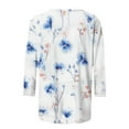 thumbnail image 5 of ZQGJB Plus Size Womens Tops Dressy Casual Floral Butterfly Pattern Print 3/4 Sleeve Round Neck Graphic T-Shirts Loose Fit Oversized Grapihc Tunic Blouse Multicolor#07 XXXXL, 5 of 5