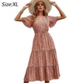 thumbnail image 2 of Vestido de fiesta para mujer con estampado sexy de escote en V de primavera y verano (rojo), 2 of 7