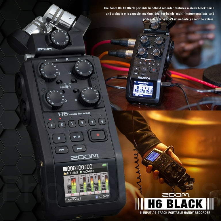 Zoom H6 Six-Track Portable Recorder with Interchangeable