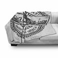 thumbnail image 3 of Ride the Wave Soft Flannel Fleece Throw Blanket, West Coast California United States of America Grunge Vintage Stamp Print, Cozy Plush for Indoor and Outdoor Use, 50" x 60", Grey White, by Ambesonne, 3 of 6