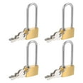 thumbnail image 1 of Uxcell Solid Brass Padlock with Keys, 4 Pcs 7/16" Wide Body 1.4 Inch Long Shackle Waterproof Rustproof Keyed Locks for Storage Unit Sheds Garages Fence Gym Locker, 1 of 7