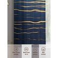 thumbnail image 6 of Abstract Golden Sheer Curtains 96 Inches Long 2 Panels Water Ripple Blue Ocean Sunrise Horizon Light Filtering Semi Sheer Window Curtains Drapes for Bedroom Living Room 52"x96", 6 of 7