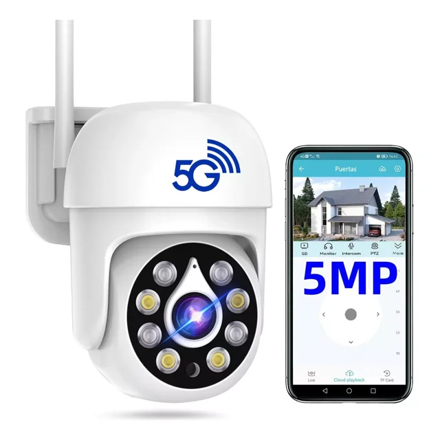 Cámara De Seguridad Exterior Wifi6 5g/2.4g Ultra Hd Visión Color Blanco
