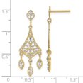 thumbnail image 7 of 14k Yellow Gold with Rhodium with  Rhodium-Plated Filigree Chandelier Dangle Earrings, 7 of 7