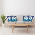 thumbnail image 4 of Ambesonne Moon Throw Pillow Cover 4 Pack, Old Ship Riding Waves, 18", Blue Brown White, 4 of 5