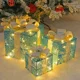 thumbnail image 5 of Caja de regalo de hierro forjado de 3 piezas con luces, adornos navideños para interiores y exteriores, decoración de patio, césped, 2024, 5 of 5