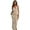 Beige, variant on Crochet Maxi Dress Sexy Bathing Suit Cover up Low Cut Knit Bodycon Backless Split Long Beach Swimsuit Dresses