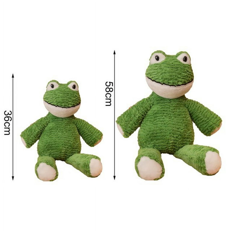 Wharick 36/58cm Frog Plush Toy Lovely Smile Expression PP Cotton Filled  Creative Sofa Ornament Sleeping Accompany Appease Stuffed Animal Frog  Plushie Figure Doll Kids Girls Gift 