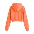 thumbnail image 4 of DORKASM Hoodies for Women Long Sleeve Drawstring Fashion Crop Tops Crew Neck Lightweight 2026 Travel Sweatshirt Fall Winter Slim Fit Lounge Hoodies Orange M, 4 of 8