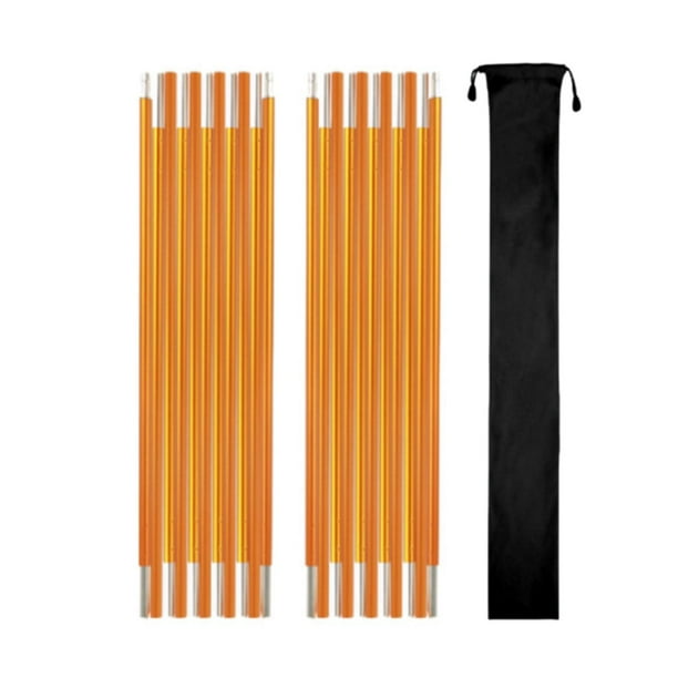 Paquete de 2 estacas para tienda de campaña con bolsa de almacenamiento, postes de aluminio ligeros para construir tiendas de campaña, para senderismo