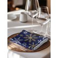 thumbnail image 6 of Christmas Yellow Snowflake Cloth Napkins Set of 4 Reusable Dinner Napkins, Winter Xmas Blue Simple Cocktail Napkin Washable Table Napkins for Wedding/Holiday Party/Baby Shower 20"x20", 6 of 7