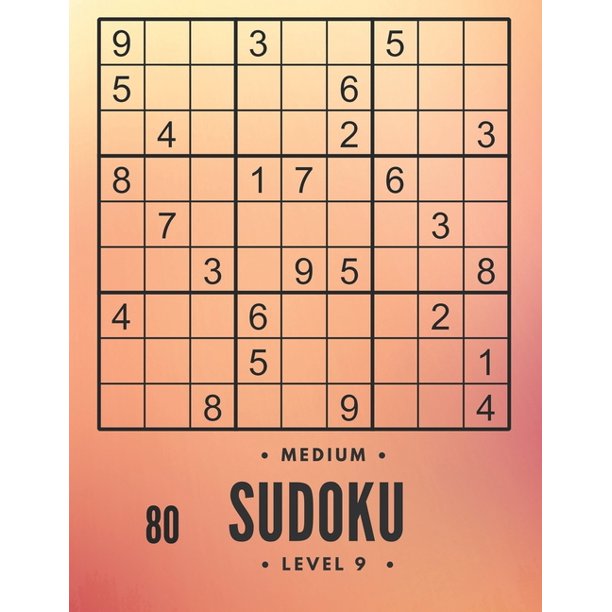 80 medium sudoku level 9 large print sudoku and solutions train your brain paperback walmart com