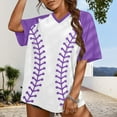 thumbnail image 2 of Dyfzdhu Baseball Shirts Women Loose Fit Mom T Shirt Heart Graphic Tee Funny Short Sleeve Tops Summer T Shirt Purple, 2 of 8