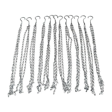 Galvanized Replacement - Nickanny’s Medium Duty 24 inch Hanging Flower Basket Galvanized Replacement Chain -3 Point Garden Plant Hanger (Holds 75 pounds) (12)