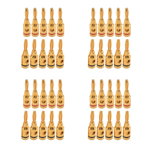 Fiches Banane, Connecteurs, Type à Vis Ouvertes, 20 Paires