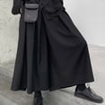 thumbnail image 2 of MYG Mens Gothic Dark Style Loose Cropped Hakama Wide Leg Design Sense Samurai Pants, 2 of 9