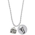 thumbnail image 1 of Delight Jewelry Silvertone Small Present Silvertone Script Initial Disc - G - Charm Necklace, 20"+3", 1 of 4