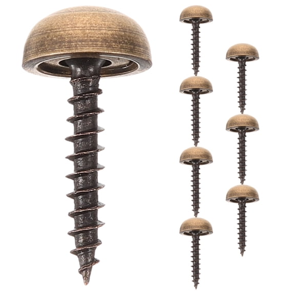 TABLZONE 8-Piece Brass Screw Covers with Caps, Decorative Fasteners for Wood, Glass, Furniture, and Projects