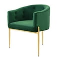 thumbnail image 3 of Tufted Accent Chair, Set of 2, Velvet, Metal Steel, Green, Modern Contemporary Urban Design, Living Lounge Room Hotel Lobby Hospitality, 3 of 9