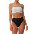 thumbnail image 2 of Women'S Large Size Cotton Half-Cover Hip High Waist Solid Color High Slit Briefs Black S, 2 of 9