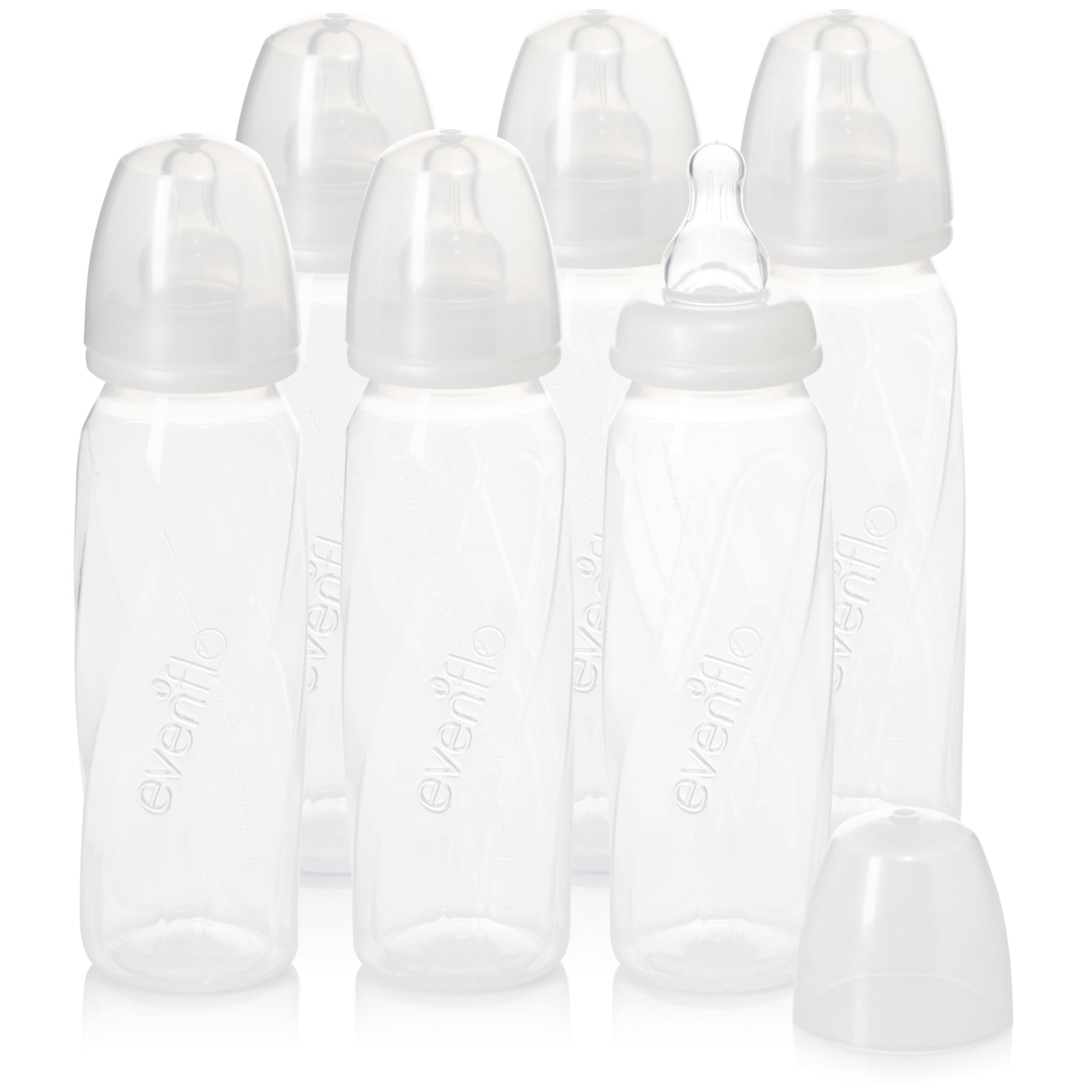 Evenflo Feeding Vented+ BPA-Free Polypropylene Baby Bottles - 8oz, Clear, 6ct