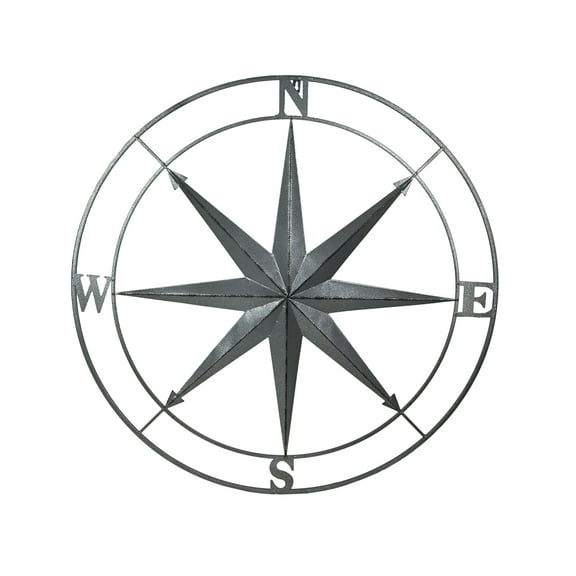 Zeckos 36 inch Nautical Compass Wall Sculpture Coastal Hanging Home Decor