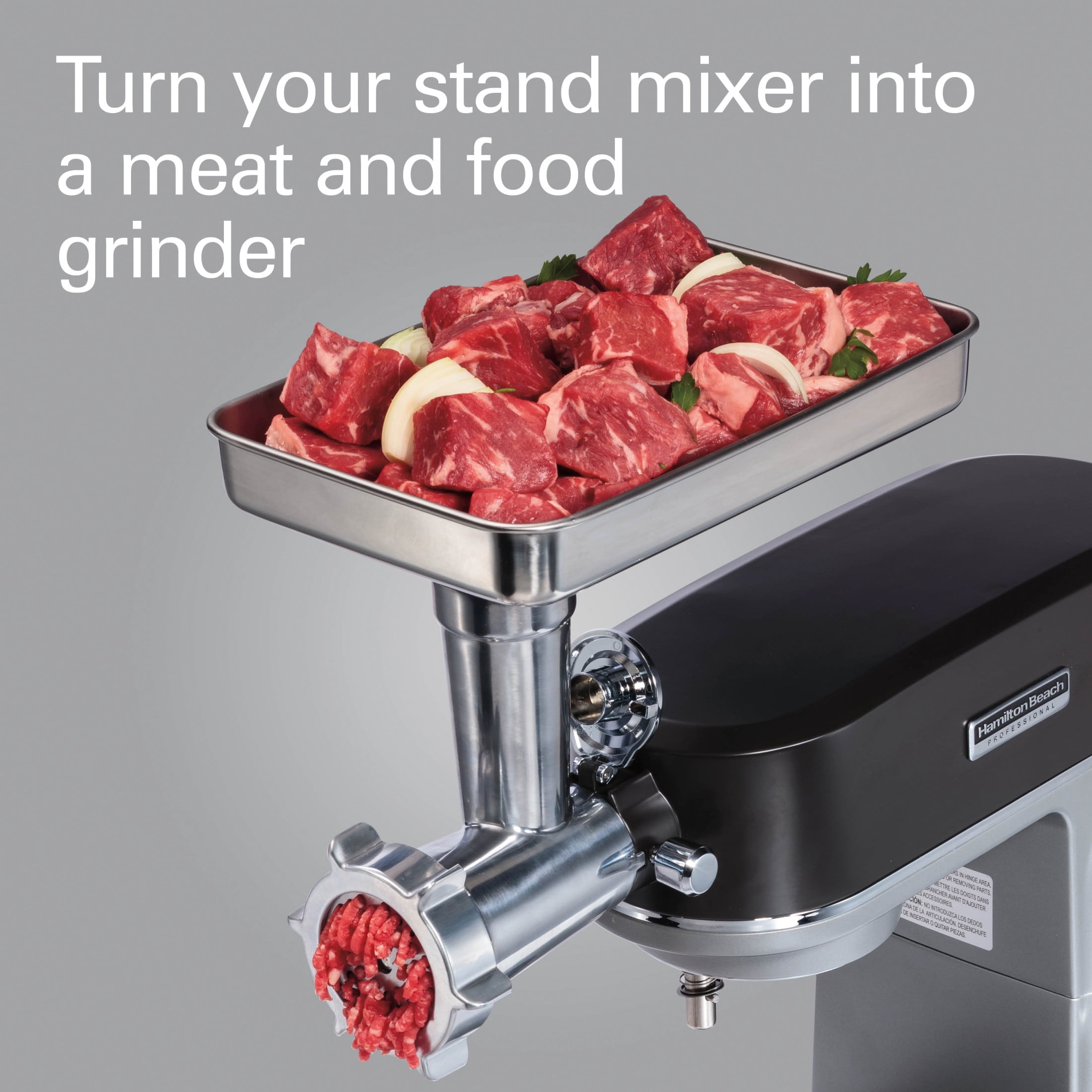 Hamilton Beach Professional Stand Mixer Specialty Attachment, All-Metal Meat and Food Grinder Attachment Set