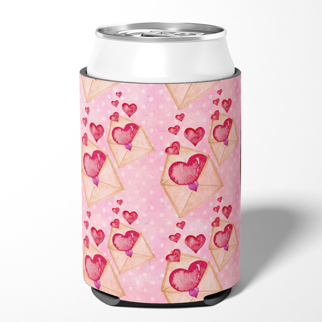 Watercolor Pink Love Letter Can or Bottle Hugger